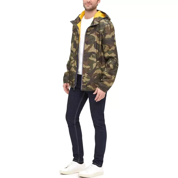 Tommy Hilfiger Mens Lightweight Active Water Resistant Hooded Rain JacketCamouflage