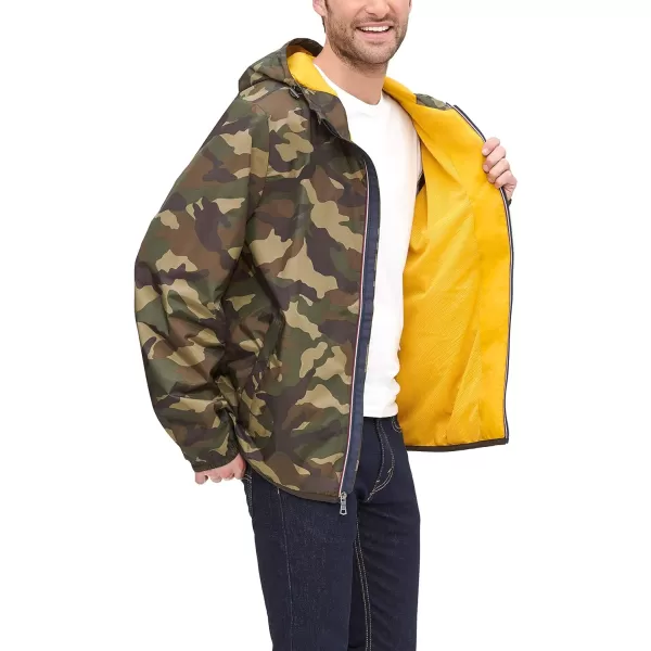 Tommy Hilfiger Mens Lightweight Active Water Resistant Hooded Rain JacketCamouflage