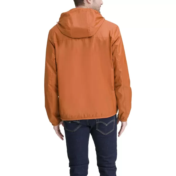 Tommy Hilfiger Mens Lightweight Active Water Resistant Hooded Rain JacketOrange