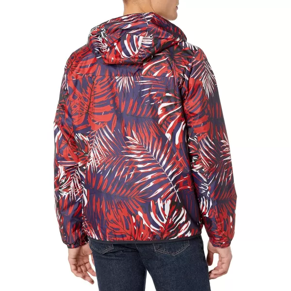 Tommy Hilfiger Mens Lightweight Active Water Resistant Hooded Rain JacketPalm Leaves