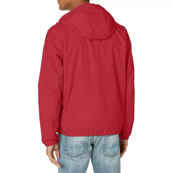 Tommy Hilfiger Mens Lightweight Active Water Resistant Hooded Rain JacketRed