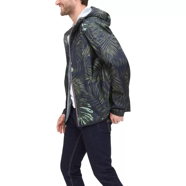 Tommy Hilfiger Mens Lightweight Active Water Resistant Hooded Rain JacketTropical Print