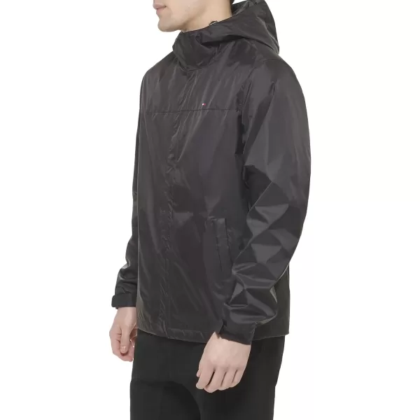 Tommy Hilfiger Mens Lightweight Breathable Waterproof Hooded JacketBlack