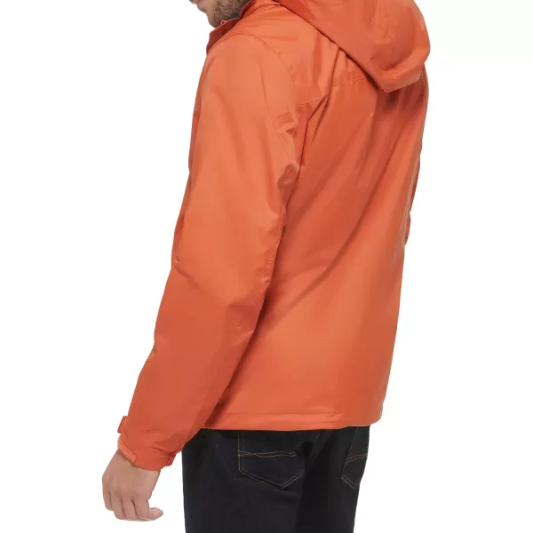 Tommy Hilfiger Mens Lightweight Breathable Waterproof Hooded JacketBurnt Orange