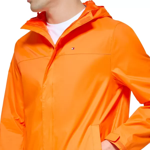 Tommy Hilfiger Mens Lightweight Breathable Waterproof Hooded JacketCelosia Orange