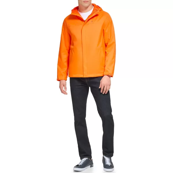 Tommy Hilfiger Mens Lightweight Breathable Waterproof Hooded JacketCelosia Orange