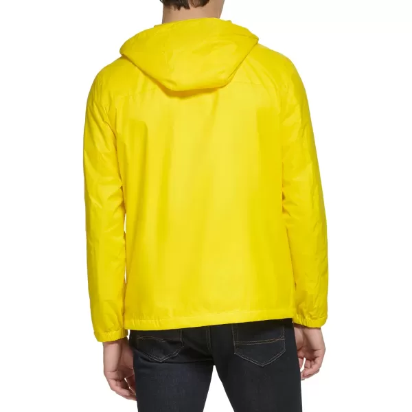 Tommy Hilfiger Mens Lightweight Breathable Waterproof Hooded JacketCyber Yellow