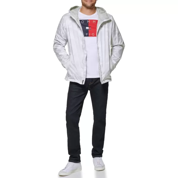 Tommy Hilfiger Mens Lightweight Breathable Waterproof Hooded JacketIce Camo