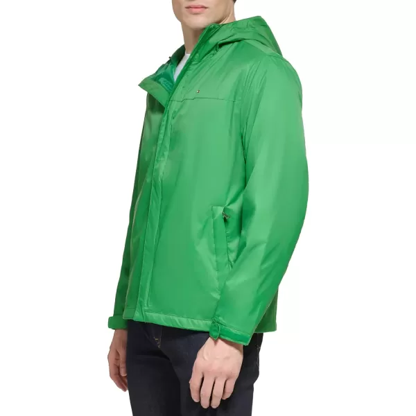 Tommy Hilfiger Mens Lightweight Breathable Waterproof Hooded JacketMedium Green