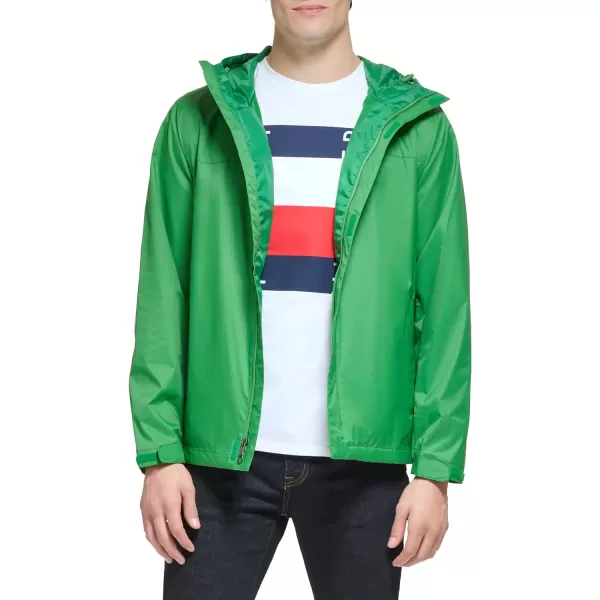 Tommy Hilfiger Mens Lightweight Breathable Waterproof Hooded JacketMedium Green