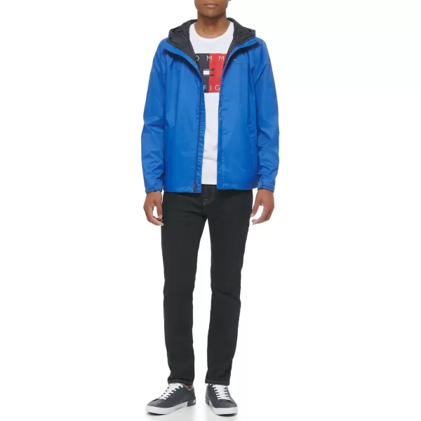 Tommy Hilfiger Mens Lightweight Breathable Waterproof Hooded JacketOlympic Blue