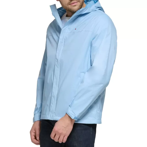 Tommy Hilfiger Mens Lightweight Breathable Waterproof Hooded JacketPowder Blue