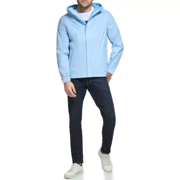 Tommy Hilfiger Mens Lightweight Breathable Waterproof Hooded JacketPowder Blue