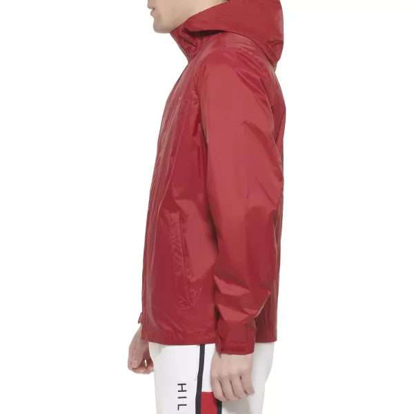 Tommy Hilfiger Mens Lightweight Breathable Waterproof Hooded JacketRed