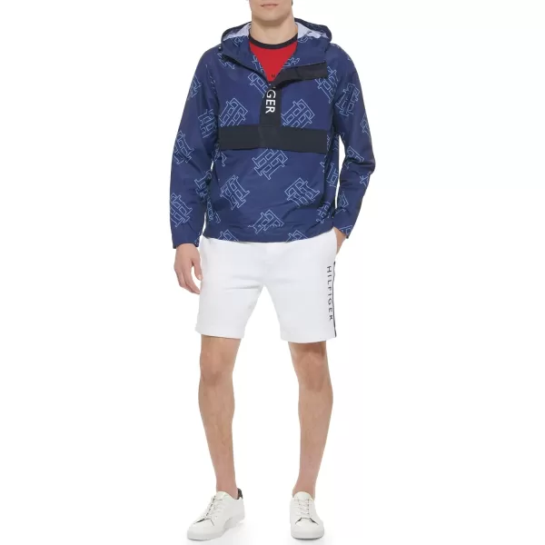 Tommy Hilfiger Mens Lightweight Logo PopoverNavy Logo Print