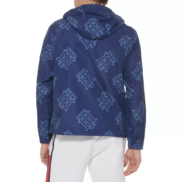 Tommy Hilfiger Mens Lightweight Logo PopoverNavy Logo Print