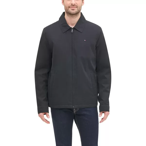 Tommy Hilfiger Mens Lightweight Microtwill Golf Jacket Standard and Big amp TallStandard Black