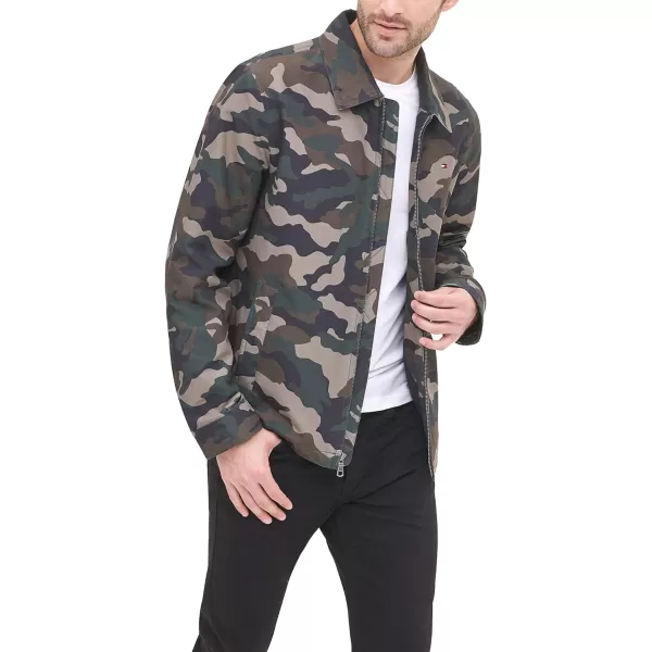 Tommy Hilfiger Mens Lightweight Microtwill Golf Jacket Standard and Big amp TallStandard Camouflage