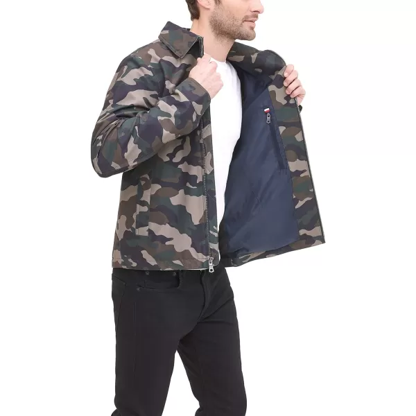 Tommy Hilfiger Mens Lightweight Microtwill Golf Jacket Standard and Big amp TallStandard Camouflage