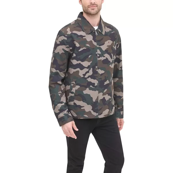 Tommy Hilfiger Mens Lightweight Microtwill Golf Jacket Standard and Big amp TallStandard Camouflage