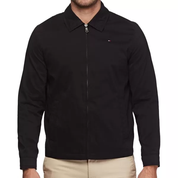 Tommy Hilfiger Mens Lightweight Microtwill Golf Jacket Standard and Big amp TallStandard Deep Black