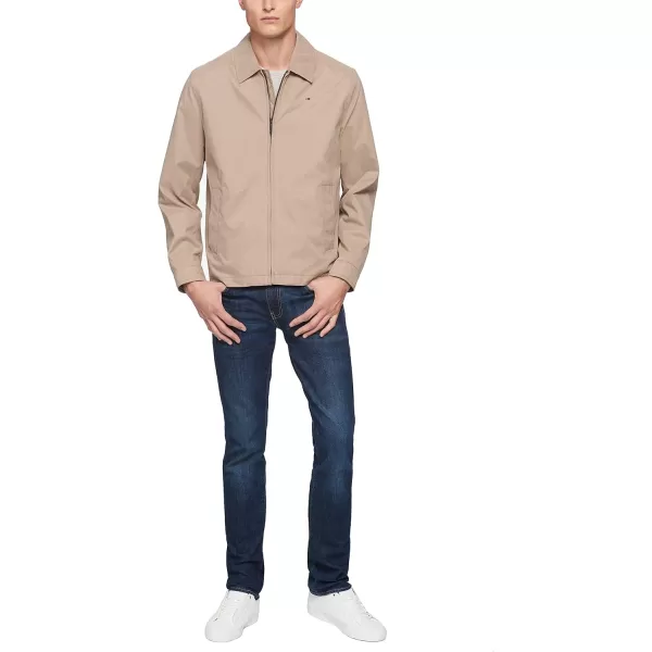 Tommy Hilfiger Mens Lightweight Microtwill Golf Jacket Standard and Big amp TallStandard Deep Khaki