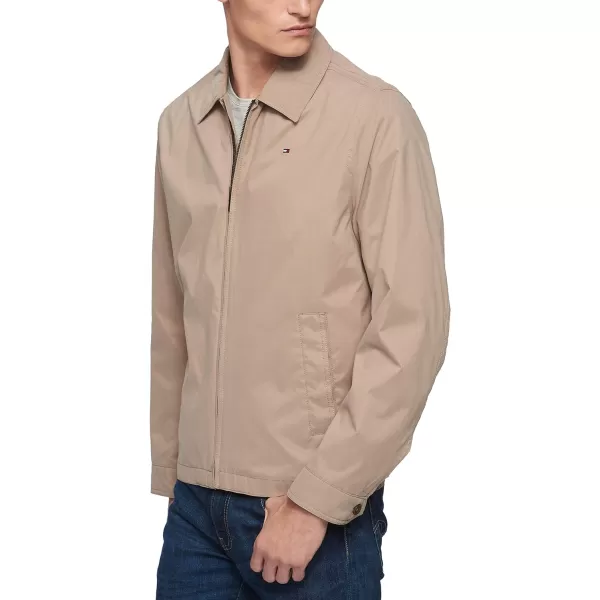 Tommy Hilfiger Mens Lightweight Microtwill Golf Jacket Standard and Big amp TallStandard Deep Khaki