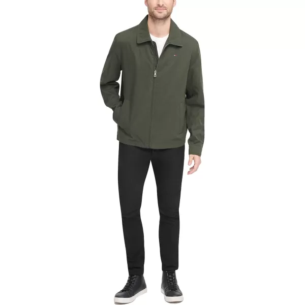 Tommy Hilfiger Mens Lightweight Microtwill Golf Jacket Standard and Big amp TallStandard Deep Olive