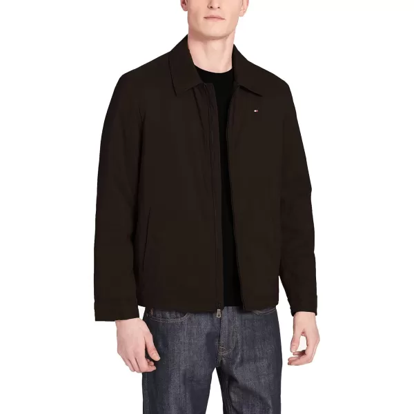 Tommy Hilfiger Mens Lightweight Microtwill Golf Jacket Standard and Big amp TallStandard Ultra Black