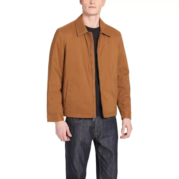 Tommy Hilfiger Mens Lightweight Microtwill Golf Jacket Standard and Big amp TallStandard Vicuna Brown