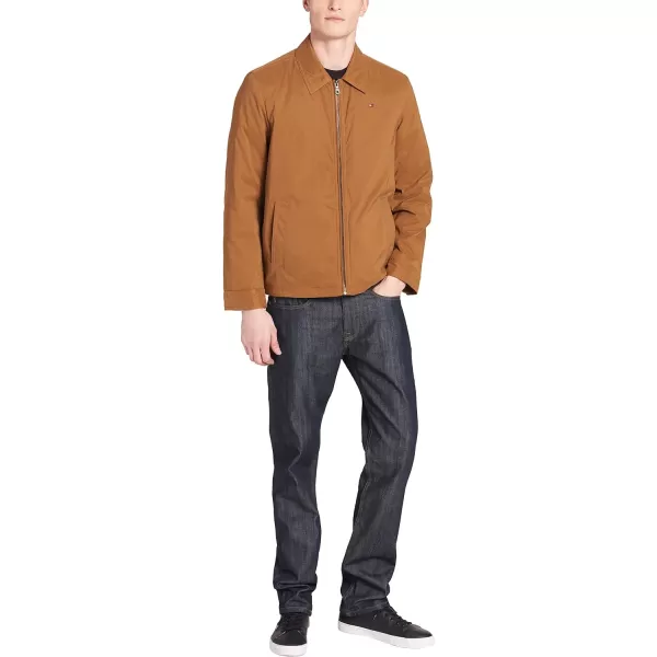 Tommy Hilfiger Mens Lightweight Microtwill Golf Jacket Standard and Big amp TallStandard Vicuna Brown