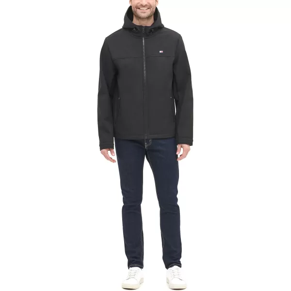 Tommy Hilfiger Mens Lightweight Performance Softshell Hoody JacketBlack