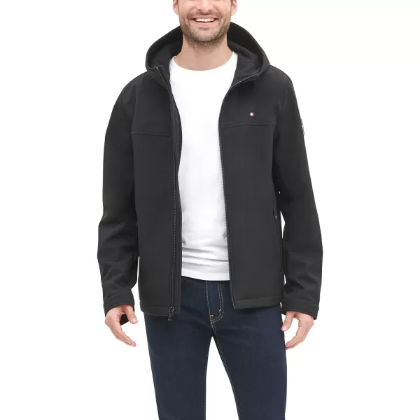 Tommy Hilfiger Mens Lightweight Performance Softshell Hoody JacketBlack