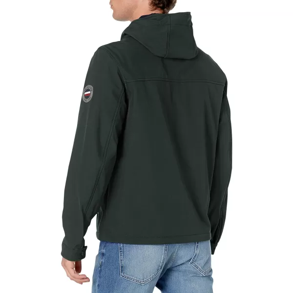 Tommy Hilfiger Mens Lightweight Performance Softshell Hoody JacketGreen Bean