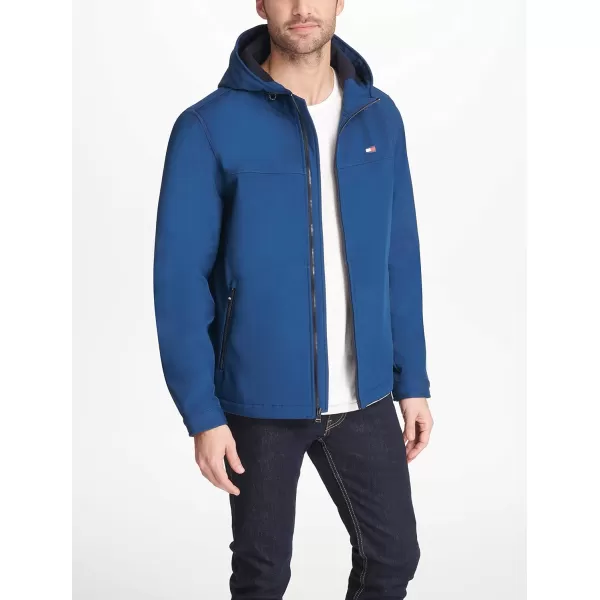 Tommy Hilfiger Mens Lightweight Performance Softshell Hoody JacketGulf Blue