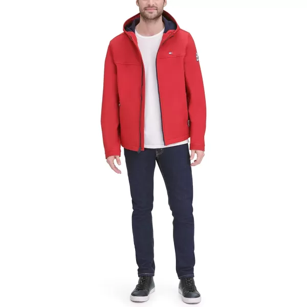 Tommy Hilfiger Mens Lightweight Performance Softshell Hoody JacketRed