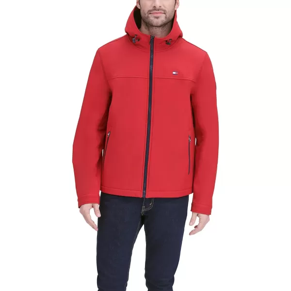 Tommy Hilfiger Mens Lightweight Performance Softshell Hoody JacketRed