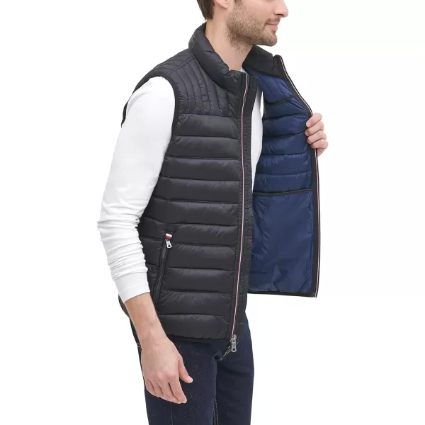 Tommy Hilfiger Mens Lightweight Ultra Loft Quilted Puffer Vest Standard and Big amp TallBlack