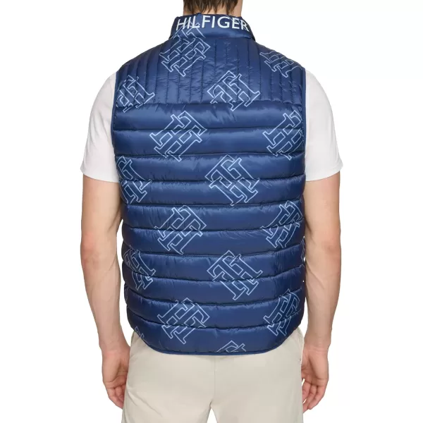 Tommy Hilfiger Mens Lightweight Ultra Loft Quilted Puffer Vest Standard and Big amp TallNavy Th Logo