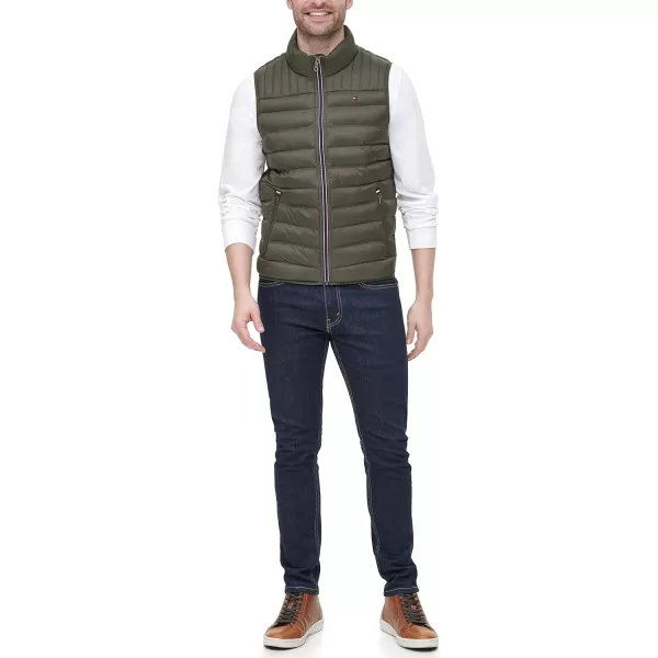 Tommy Hilfiger Mens Lightweight Ultra Loft Quilted Puffer Vest Standard and Big amp TallOlive