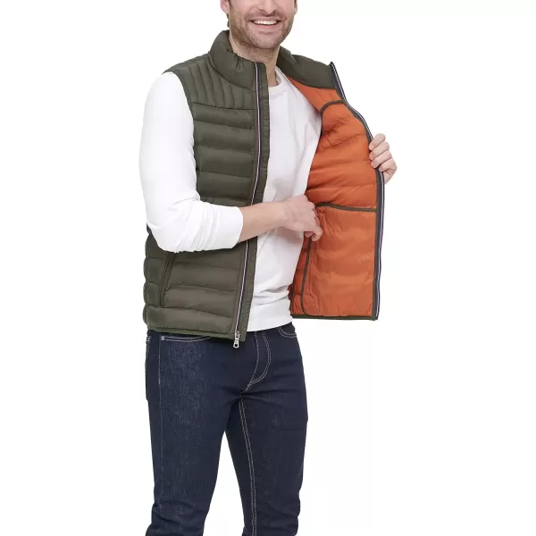 Tommy Hilfiger Mens Lightweight Ultra Loft Quilted Puffer Vest Standard and Big amp TallOlive