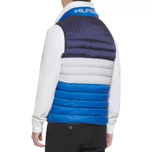 Tommy Hilfiger Mens Lightweight Ultra Loft Quilted Puffer Vest Standard and Big amp TallRoyal Blue Colorblock