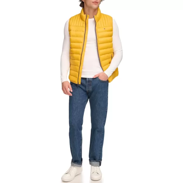 Tommy Hilfiger Mens Lightweight Ultra Loft Quilted Puffer Vest Standard and Big amp TallYellow Gold