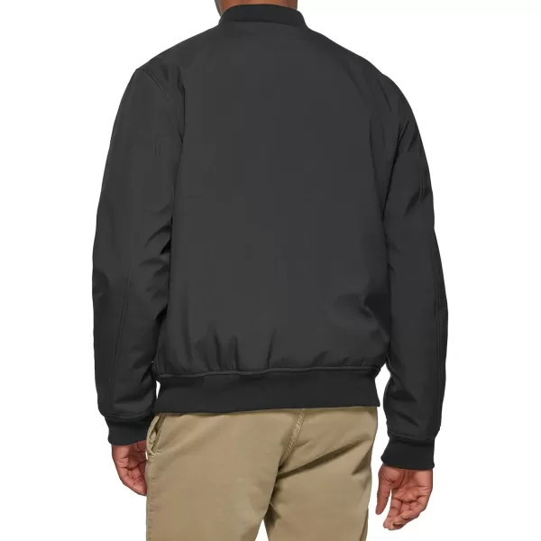 Tommy Hilfiger Mens Lightweight Varsity Rib Knit Bomber JacketBlackBlack