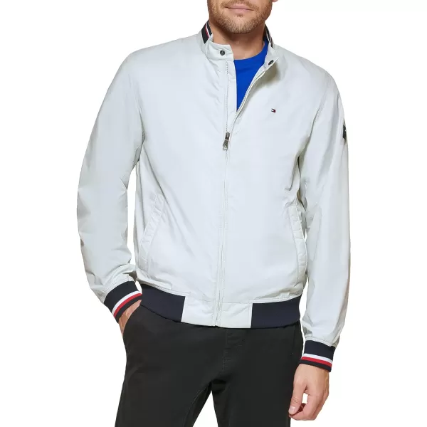 Tommy Hilfiger Mens Lightweight Varsity Rib Knit Bomber JacketIce Poly