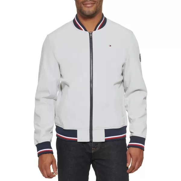 Tommy Hilfiger Mens Lightweight Varsity Rib Knit Bomber JacketIce Soft Shell