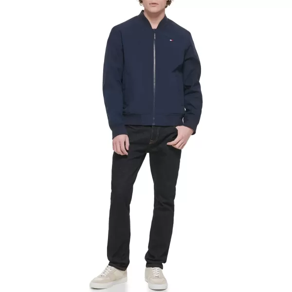 Tommy Hilfiger Mens Lightweight Varsity Rib Knit Bomber JacketMidnightNavy