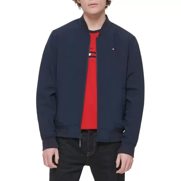 Tommy Hilfiger Mens Lightweight Varsity Rib Knit Bomber JacketMidnightNavy