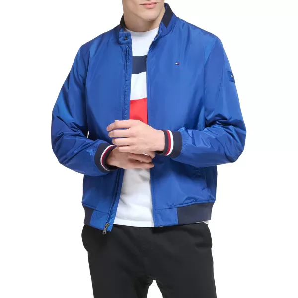 Tommy Hilfiger Mens Lightweight Varsity Rib Knit Bomber JacketNautical Blue