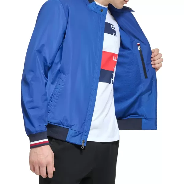 Tommy Hilfiger Mens Lightweight Varsity Rib Knit Bomber JacketNautical Blue